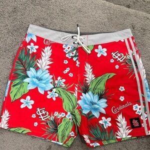Hurley Red Floral Men's Swim Board Shorts